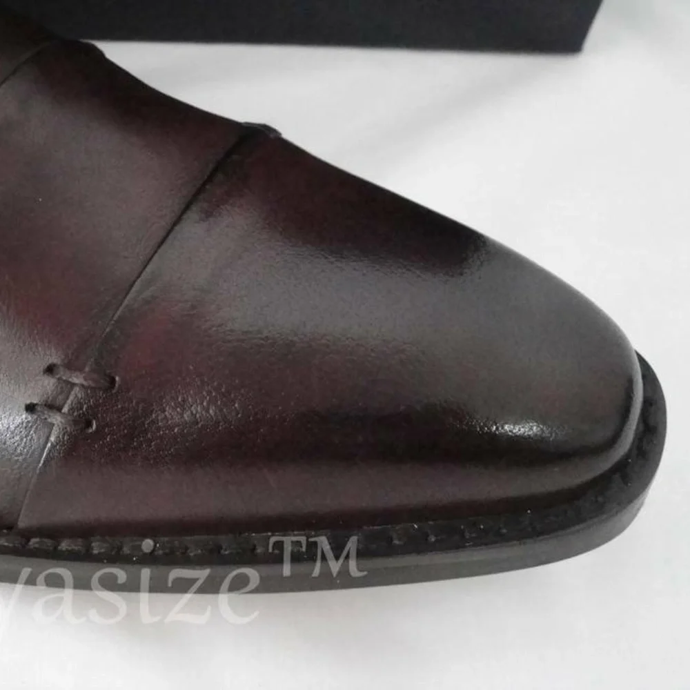 FRATELLI 9082 BURGUNDY LEATHER‎ DRESS OXFORD SIZE 8